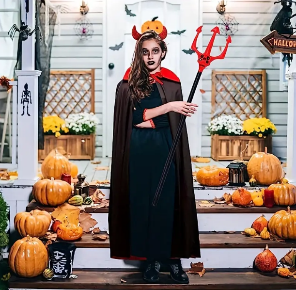 Kırmızı Renk Halloween Cadılar Bayramı Çatal 107 cm (4812) Kırmızı Renk Halloween Cadılar Bayramı Çatal 107 cm (4812)