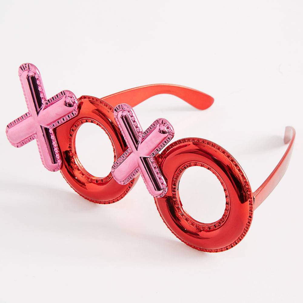 Kırmızı Renk Xoxo Yazılı Parti Gözlüğü 17x7 cm (4812)