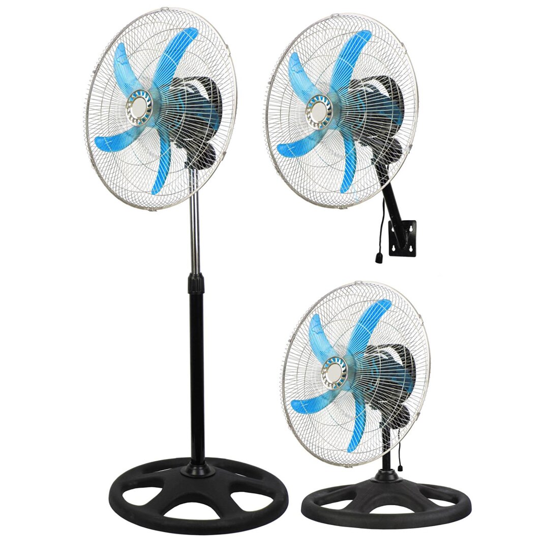 KİWİ KFAN-7473 20&quot; 50CM SANAYİ VANTİLATÖR 3İN1=DUVARA MONTE- MASA ÜSTÜ- AYAKLI 3 KADEME HIZ- 5 METAL KANAT 54W (4812)