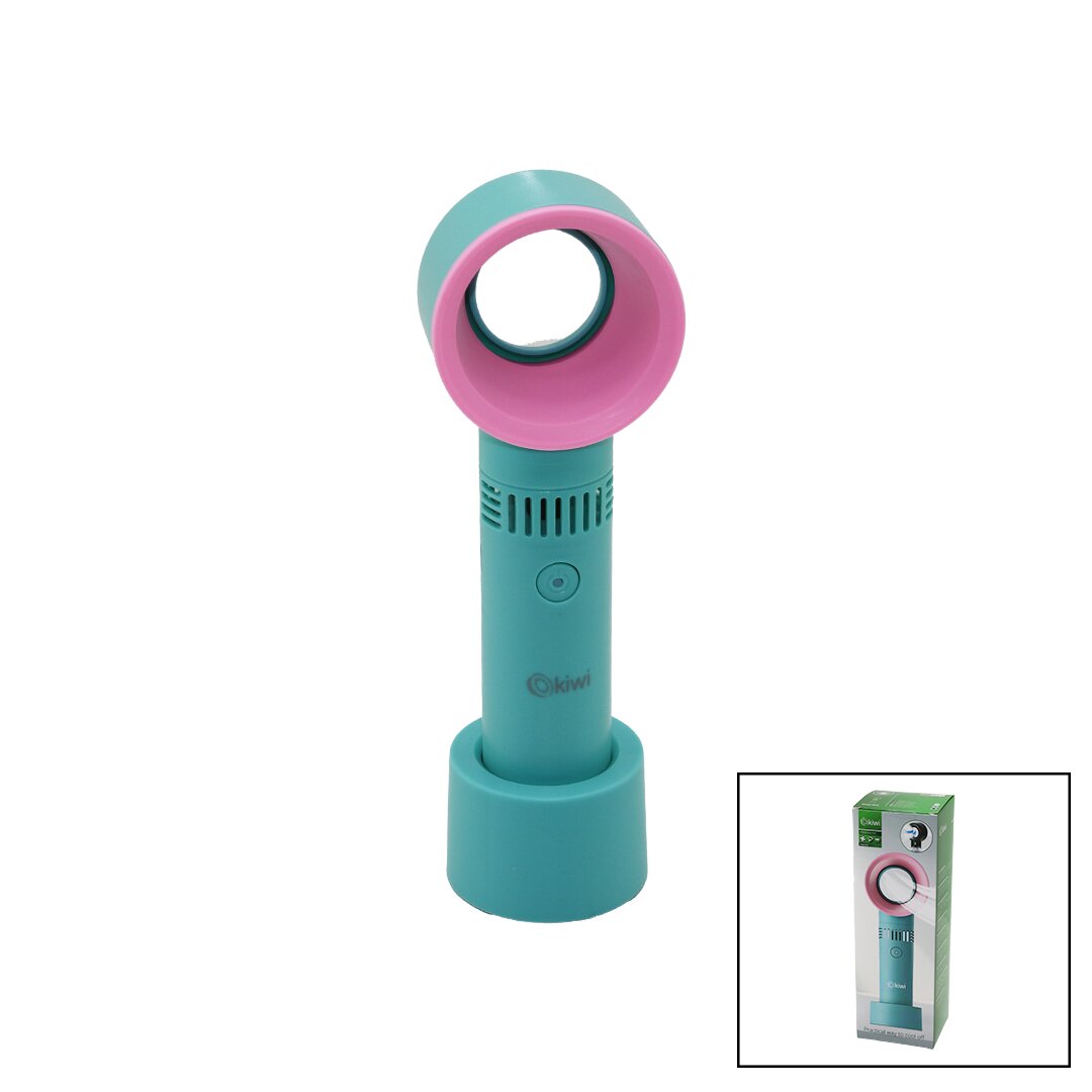 KİWİ KFAN-7610  TAŞINABİLİR  EL FANI  GİZLİ PERVANELİ   USB ŞARJLI   MASA ÜSTÜ KULLANIM APARATLI   3 KADEME HIZ (4812)