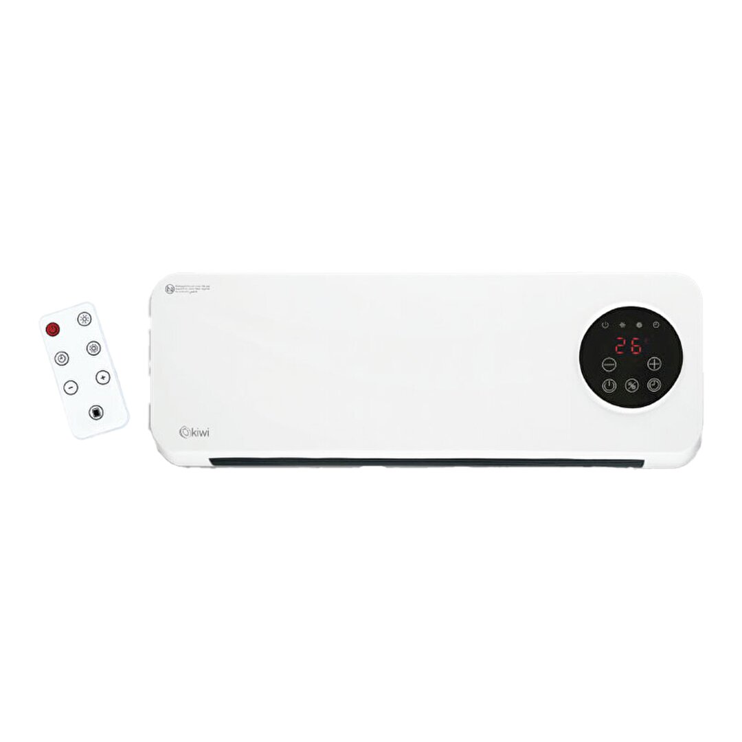 KİWİ KHT-8490 KLİMA TİPİ DUVAR TİPİ ISITICI FAN KUMANDALI - DİJİTAL DOKUNMATİK EKRAN 2 KADEME ISI ZAMAN AYARLI 2000W (4812)