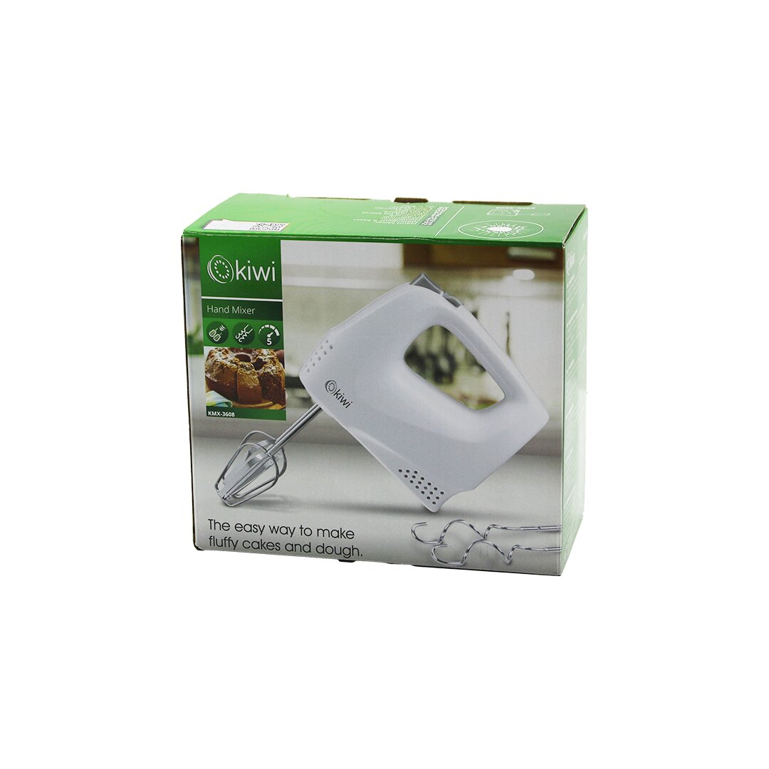 KİWİ KMX-3608 ELEKTRİKLİ EL MİKSERİ 2PCS METAL ÇIRPMA APARATI - 2PCS HAMUR KANCASI 5 KADEME HIZ ÇIRPICI ÇIKARTMA DÜĞMELİ (4812)