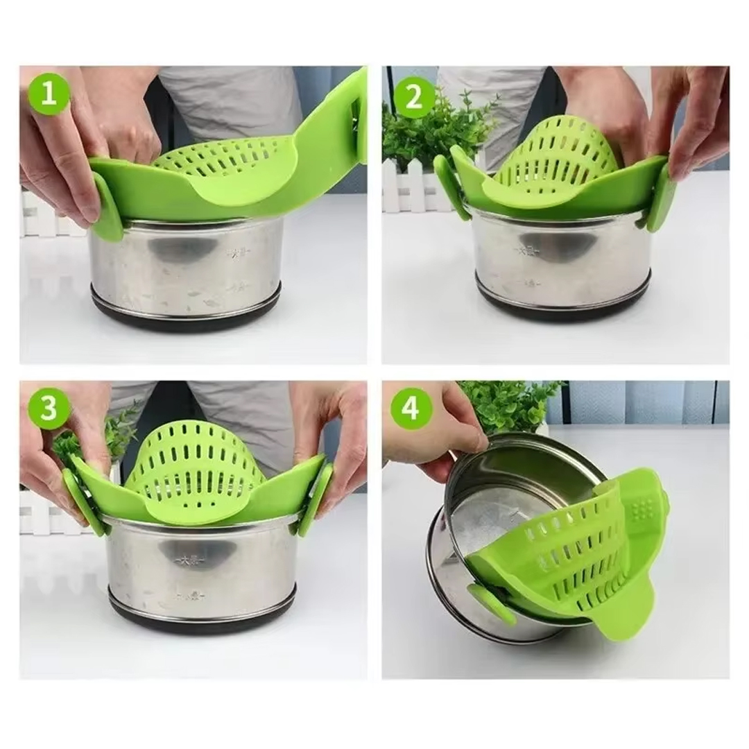 KLİPSLİ SİLİKON TENCERE MAKARNA NOODLE SÜZGECİ ÇOK AMAÇLI (4812) KLİPSLİ SİLİKON TENCERE MAKARNA NOODLE SÜZGECİ ÇOK AMAÇLI (4812)