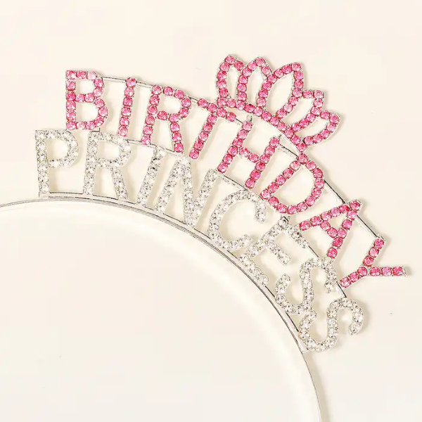 Kristal Taşlı Pembe Birthday Princess Yazılı Parti Tacı 19x11 cm (4812) Kristal Taşlı Pembe Birthday Princess Yazılı Parti Tacı 19x11 cm (4812)