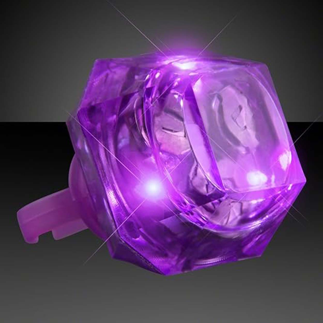 Kristal Tasarımlı Led Glow Işıklı 3 Modlu Mor Yüzük 3.5 x 5 cm (4812)