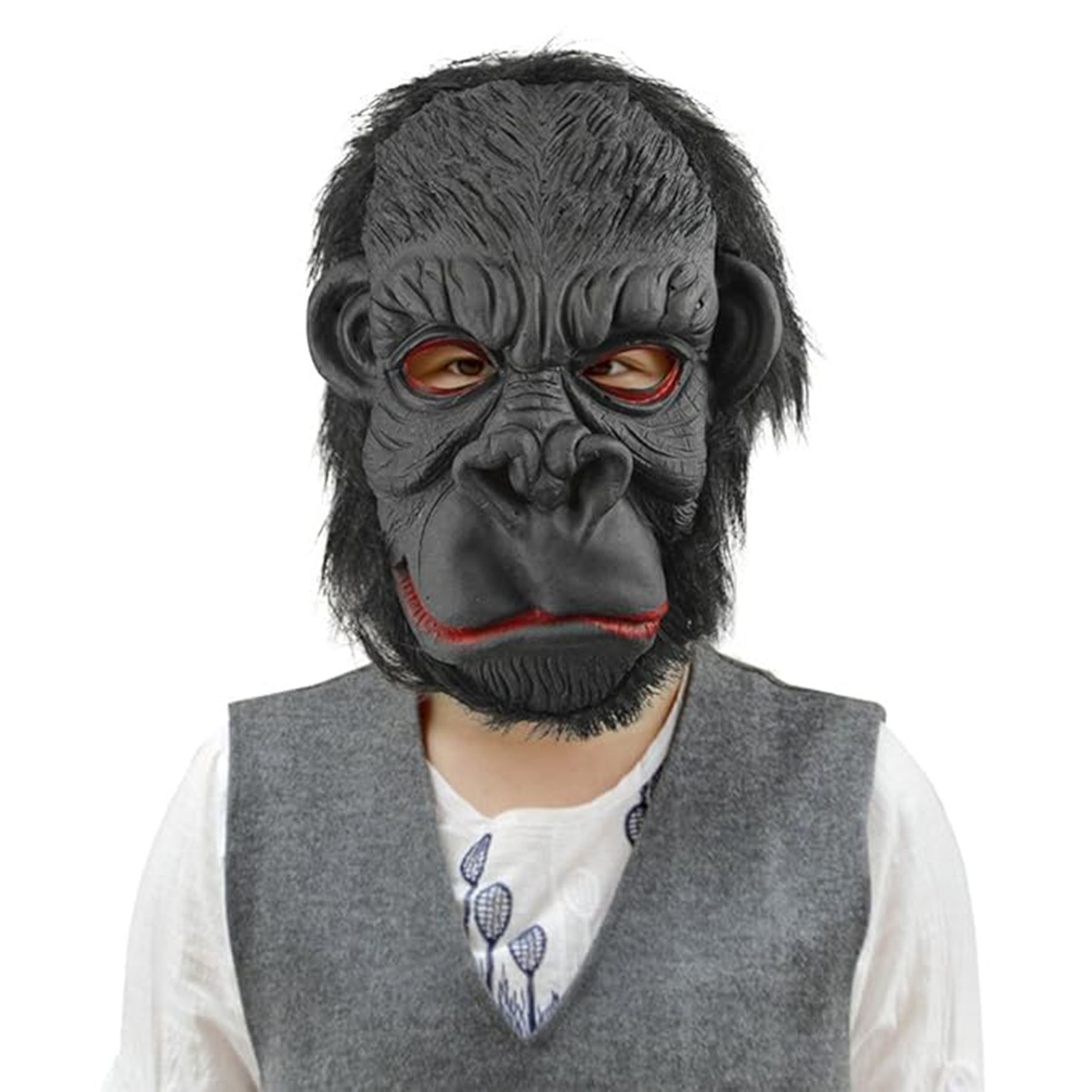 Lateks Goril Maskesi Maymun Maskesi Et Maskesi Orangutan Siyah Saçlı 3 No (4812)