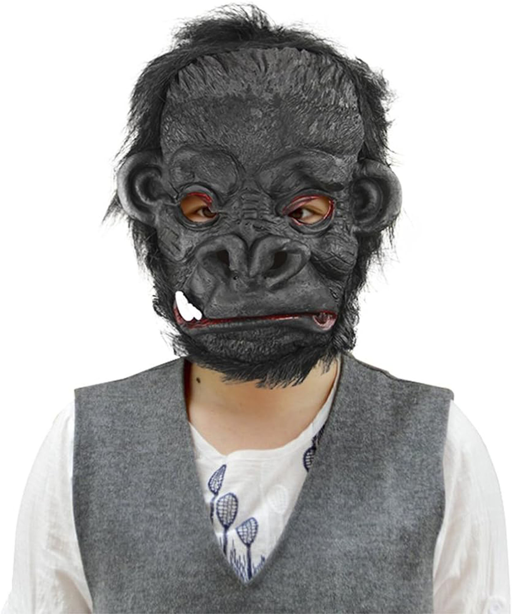 Lateks Goril Maskesi Maymun Maskesi Et Maskesi Orangutan Siyah Saçlı 4 No (4812)