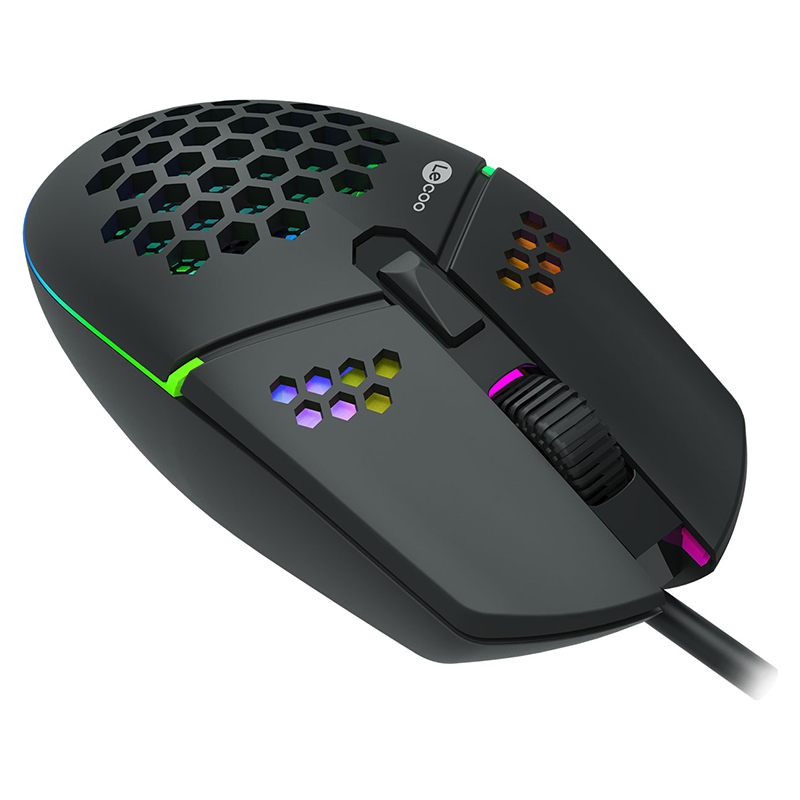 LECOO MS105 3200 DPI 6 TUŞLU KABLOLU RGB LED AYDINLATMALI GAMING MOUSE (4812)