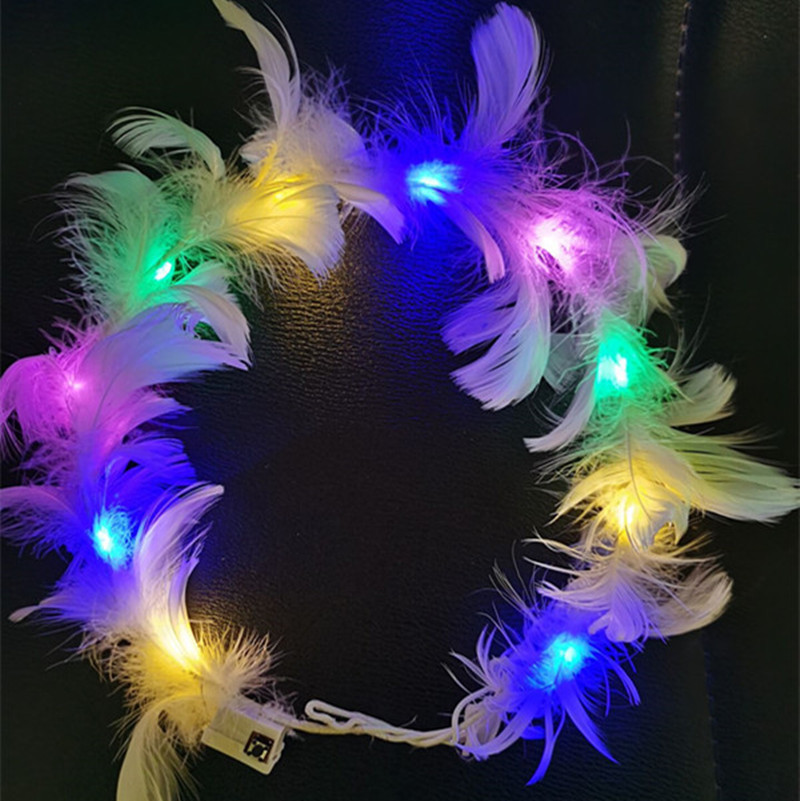Led Işıklı Rengarenk Yanan 3 Fonksiyonlu Otrişli Parti Tacı Renkli 12x12 cm (4812)