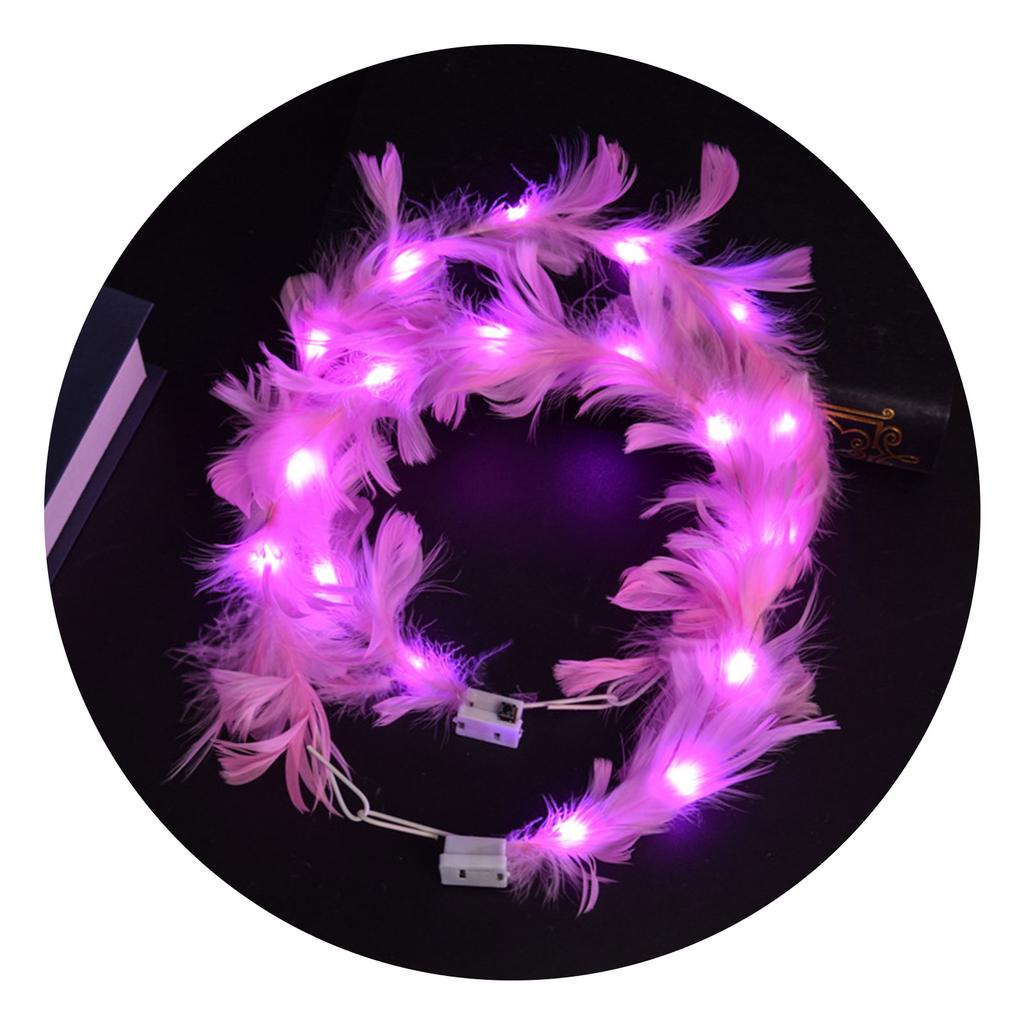 Led Işıklı Rengarenk Yanan 3 Fonksiyonlu Otrişli Parti Tacı Pembe Renk 12x12 cm (4812)