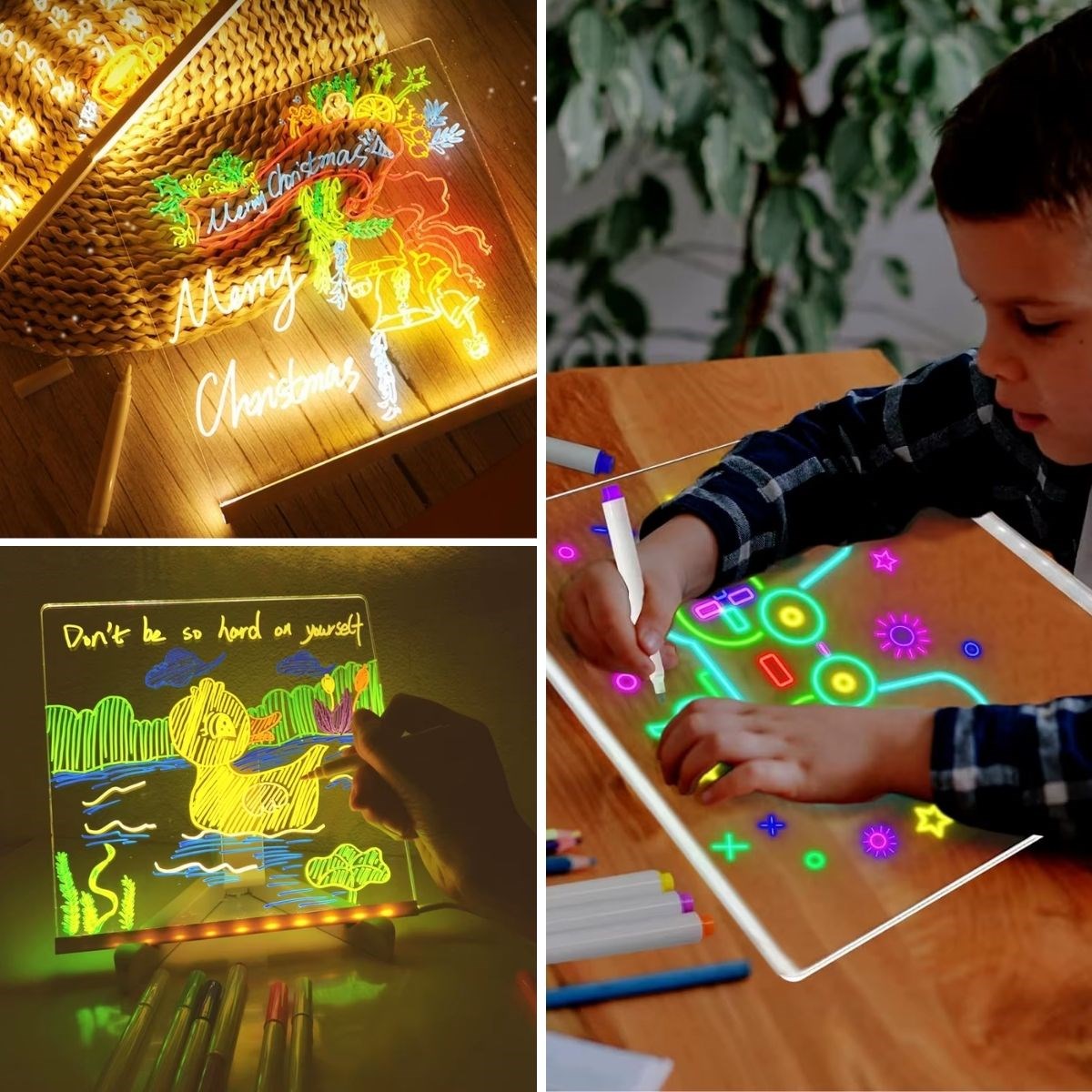 LED Işıklı Kendiliğinden Renkli Fosforlu Kalemli Kare Yazı Panosu 20x20 cm (4812) LED Işıklı Kendiliğinden Renkli Fosforlu Kalemli Kare Yazı Panosu 20x20 cm (4812)