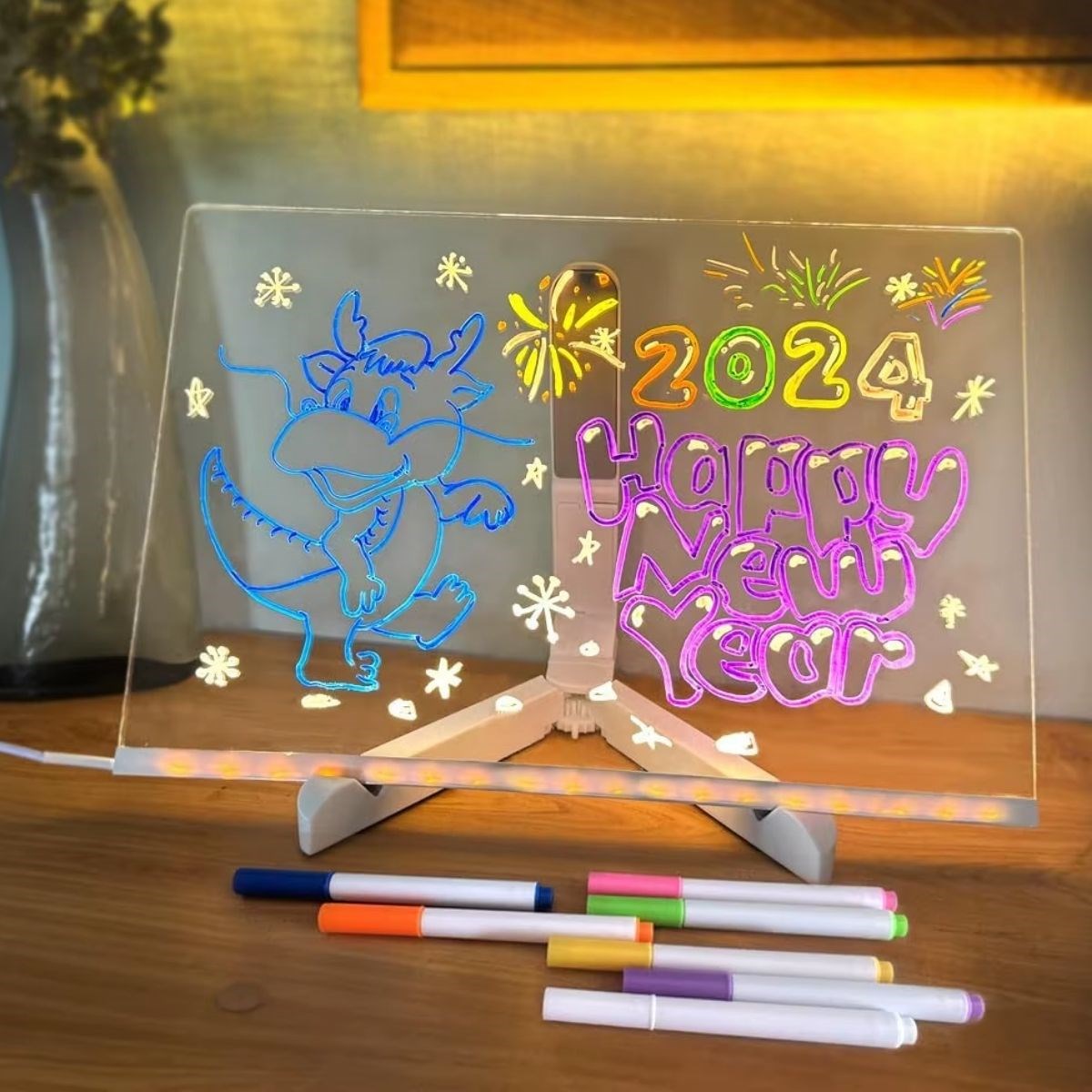 LED Işıklı Kendiliğinden Renkli Fosforlu Kalemli Dikdörtgen Yazı Panosu 20x30 cm (4812) LED Işıklı Kendiliğinden Renkli Fosforlu Kalemli Dikdörtgen Yazı Panosu 20x30 cm (4812)