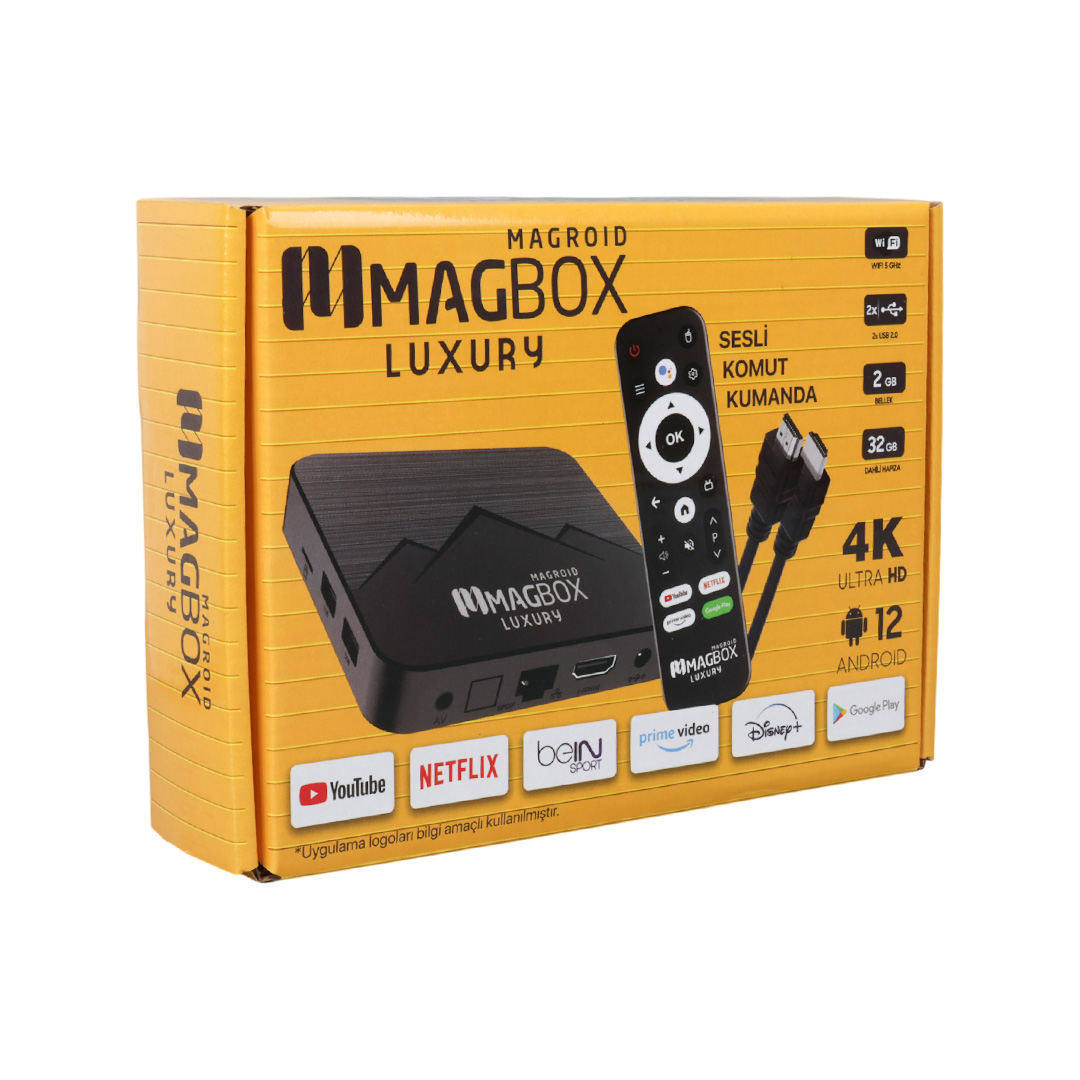 MAGBOX MAGROID LUXURY 32 GB HDD 2 GB RAM BLUETOOTH 5G SES KOMUT KUMANDALI ANDROID TV BOX (4812) MAGBOX MAGROID LUXURY 32 GB HDD 2 GB RAM BLUETOOTH 5G SES KOMUT KUMANDALI ANDROID TV BOX (4812)