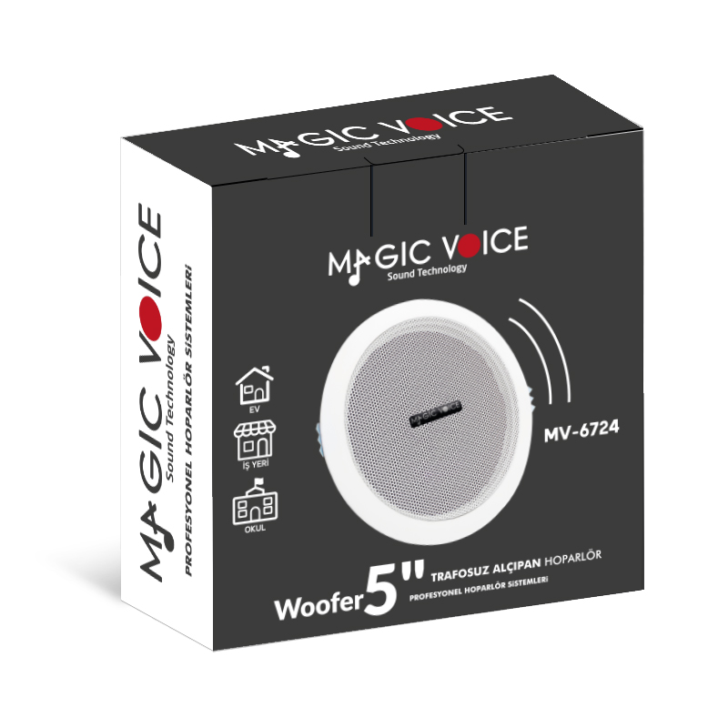 MAGICVOICE MV-6724 5 13 CM 8 OHM 6 W BEYAZ ALÇIPAN HOPARLÖR TRAFOSUZ (4812) MAGICVOICE MV-6724 5 13 CM 8 OHM 6 W BEYAZ ALÇIPAN HOPARLÖR TRAFOSUZ (4812)