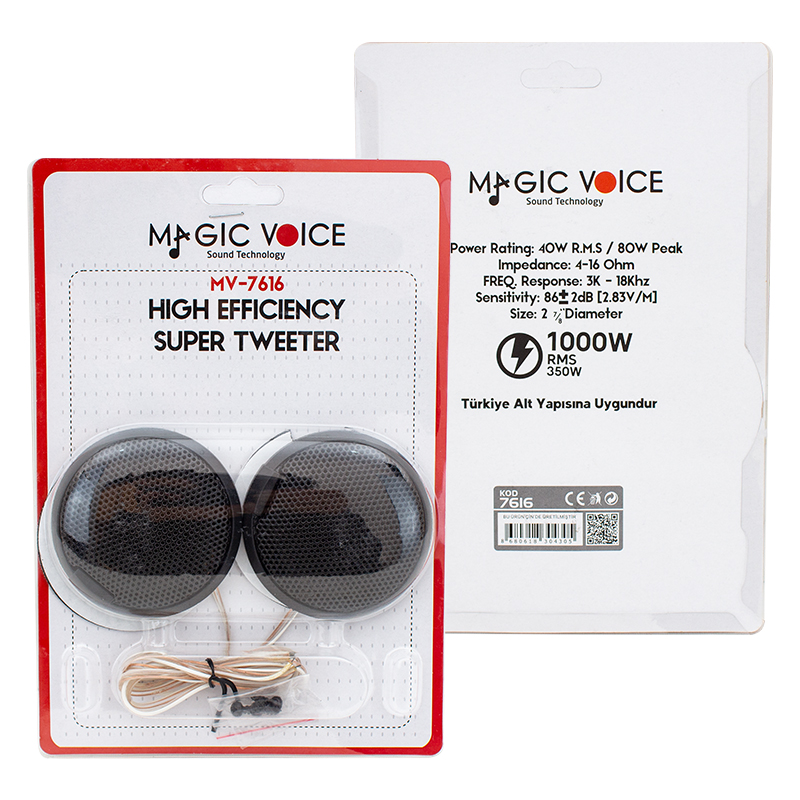 MAGICVOICE MV-7616 80W 40RMS SLİM KASA OTO TWEETER (4812) MAGICVOICE MV-7616 80W 40RMS SLİM KASA OTO TWEETER (4812)