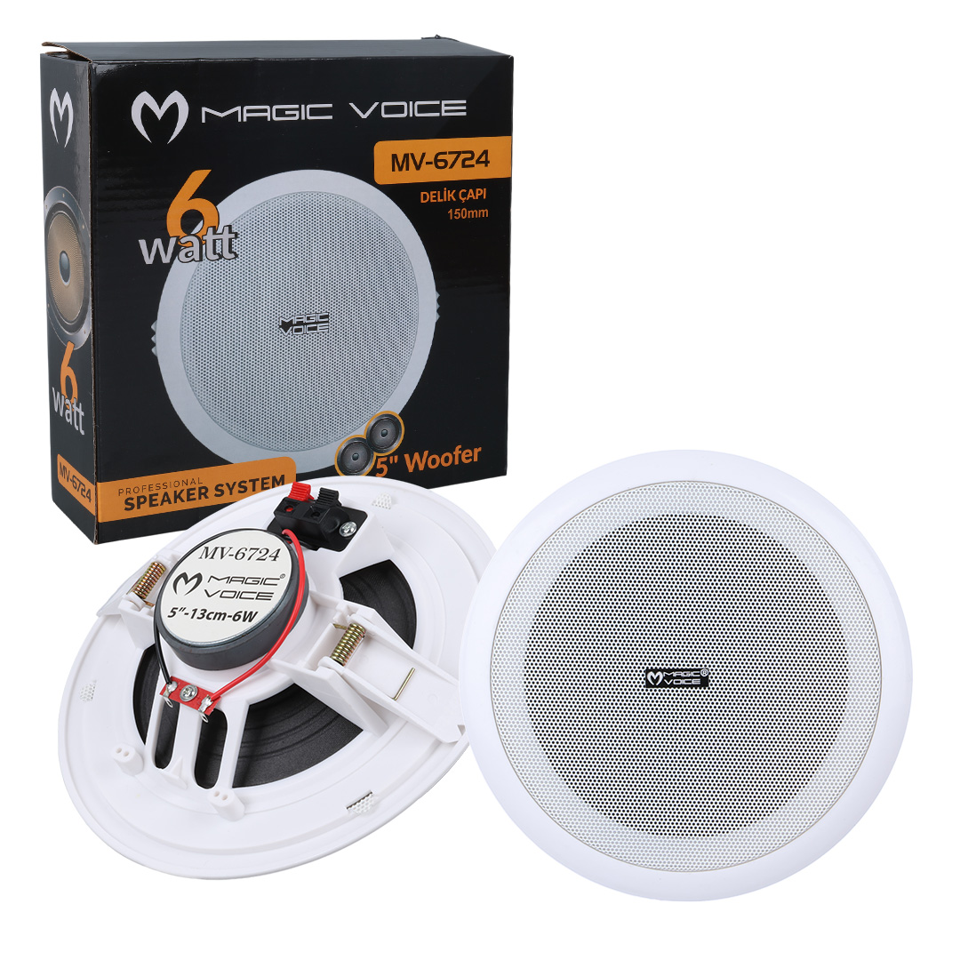 MAGICVOICE MV-6724 5 13 CM 8 OHM 6 W BEYAZ ALÇIPAN HOPARLÖR TRAFOSUZ (4812) MAGICVOICE MV-6724 5 13 CM 8 OHM 6 W BEYAZ ALÇIPAN HOPARLÖR TRAFOSUZ (4812)
