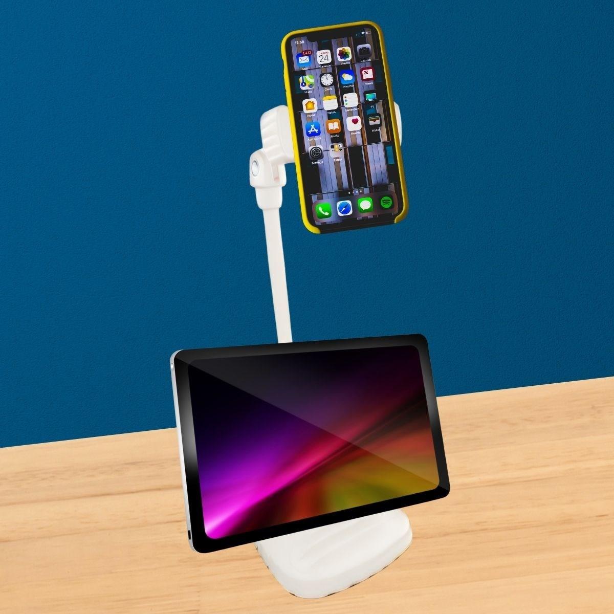 Masa Üstü Tablet ve Telefon Tutucu Plastik Aparat Beyaz Telefon Standı (4812) Masa Üstü Tablet ve Telefon Tutucu Plastik Aparat Beyaz Telefon Standı (4812)