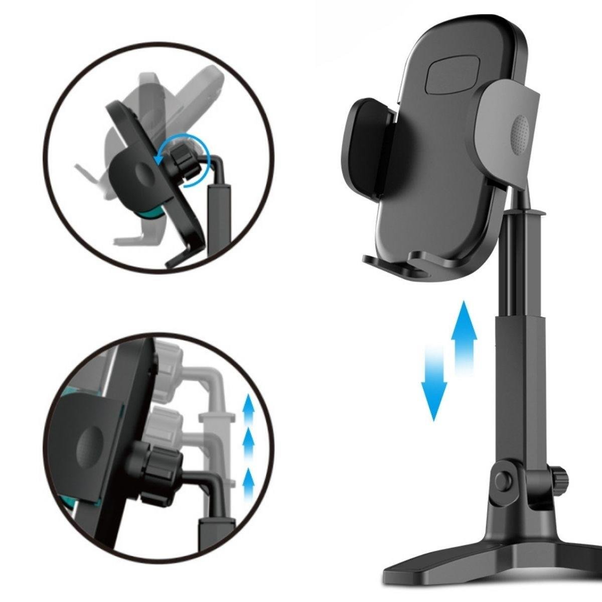 Masaüstü Telefon Standı 360 Derece Dönebilen Başlıklı Ayaklı Telefon Tripodu (4812) Masaüstü Telefon Standı 360 Derece Dönebilen Başlıklı Ayaklı Telefon Tripodu (4812)