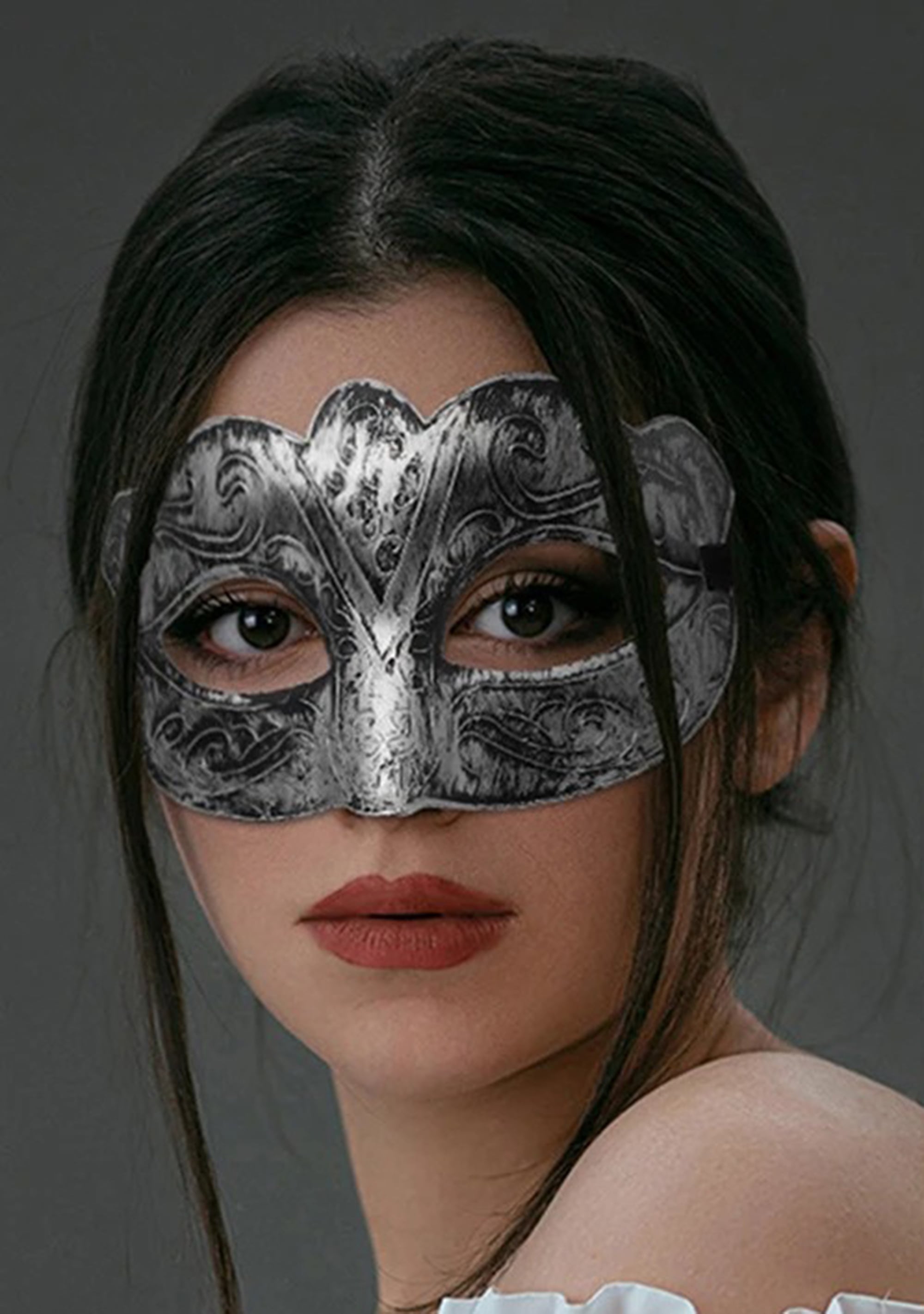 Maskeli Balo Antik Gri Gümüş Eskitilmiş Maske Balo Venedik (4812) Maskeli Balo Antik Gri Gümüş Eskitilmiş Maske Balo Venedik (4812)