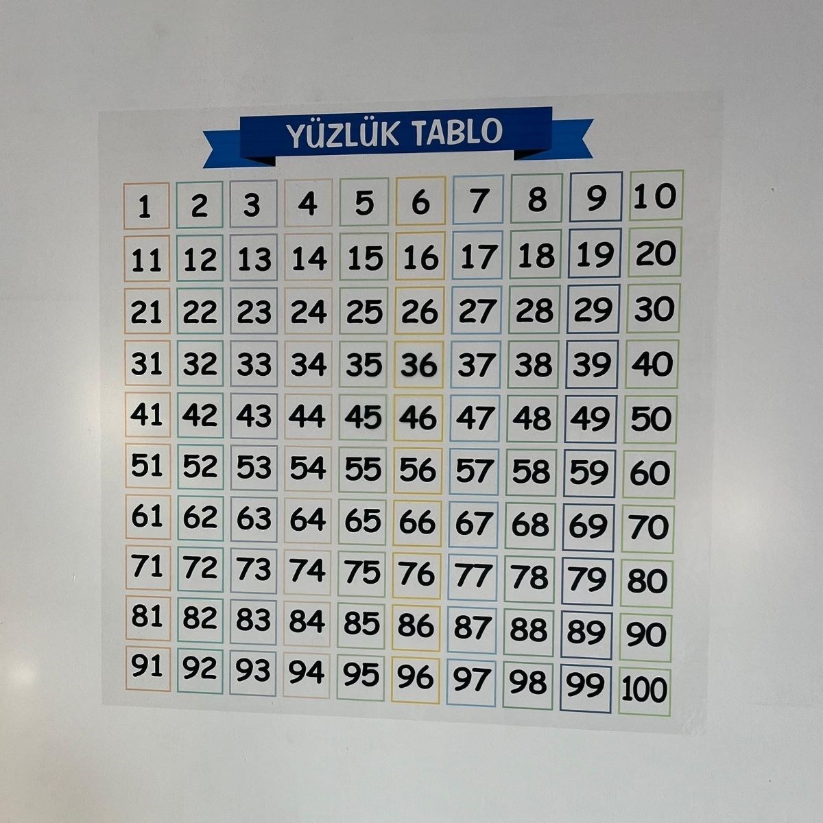 Matematik Öğreten Yüzlük Tablo Duvarda İz Bırakmaz Akıllı Kağıt Yapışkansız Statik 60x60 cm (4812) Matematik Öğreten Yüzlük Tablo Duvarda İz Bırakmaz Akıllı Kağıt Yapışkansız Statik 60x60 cm (4812)