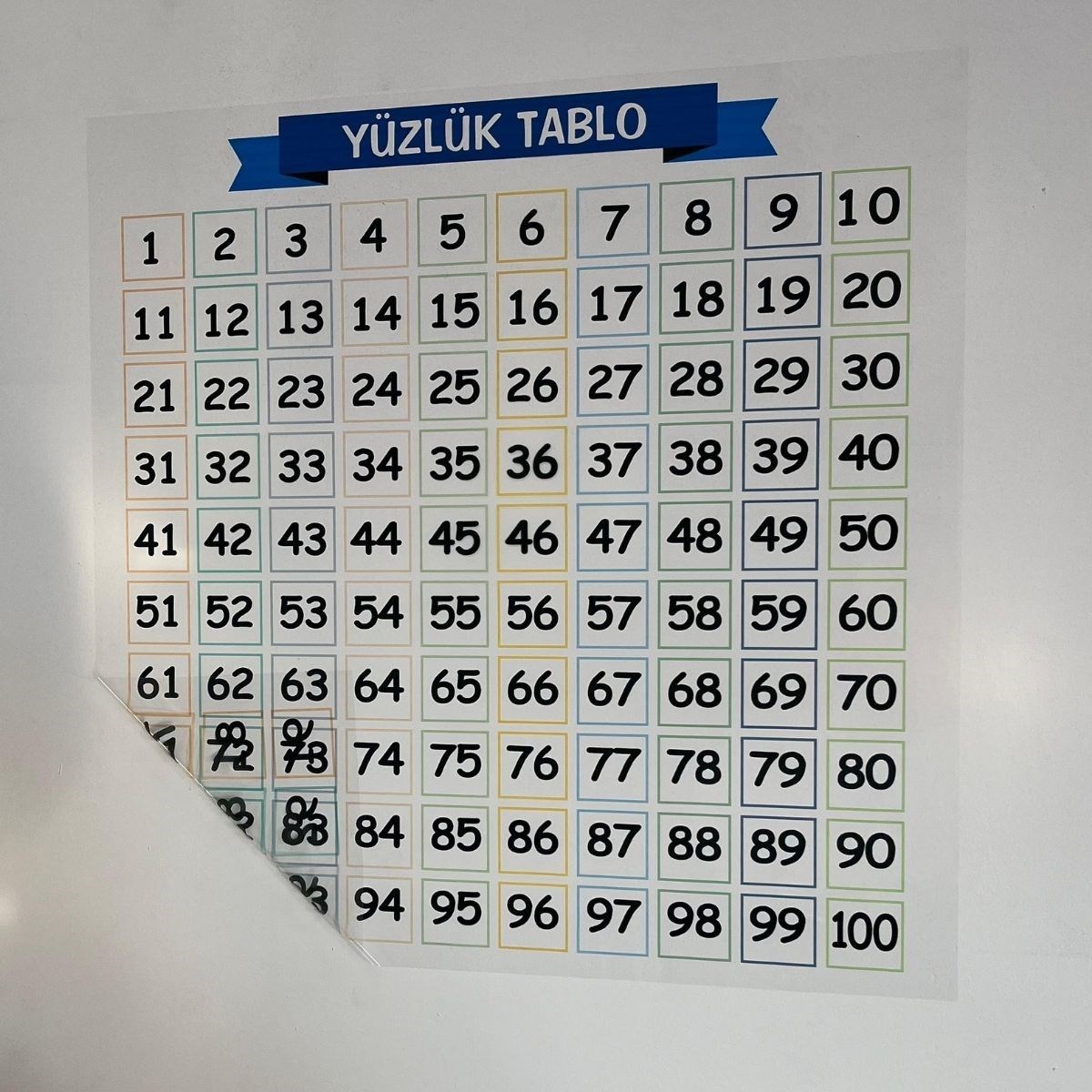 Matematik Öğreten Yüzlük Tablo Duvarda İz Bırakmaz Akıllı Kağıt Yapışkansız Statik 60x60 cm (4812) Matematik Öğreten Yüzlük Tablo Duvarda İz Bırakmaz Akıllı Kağıt Yapışkansız Statik 60x60 cm (4812)