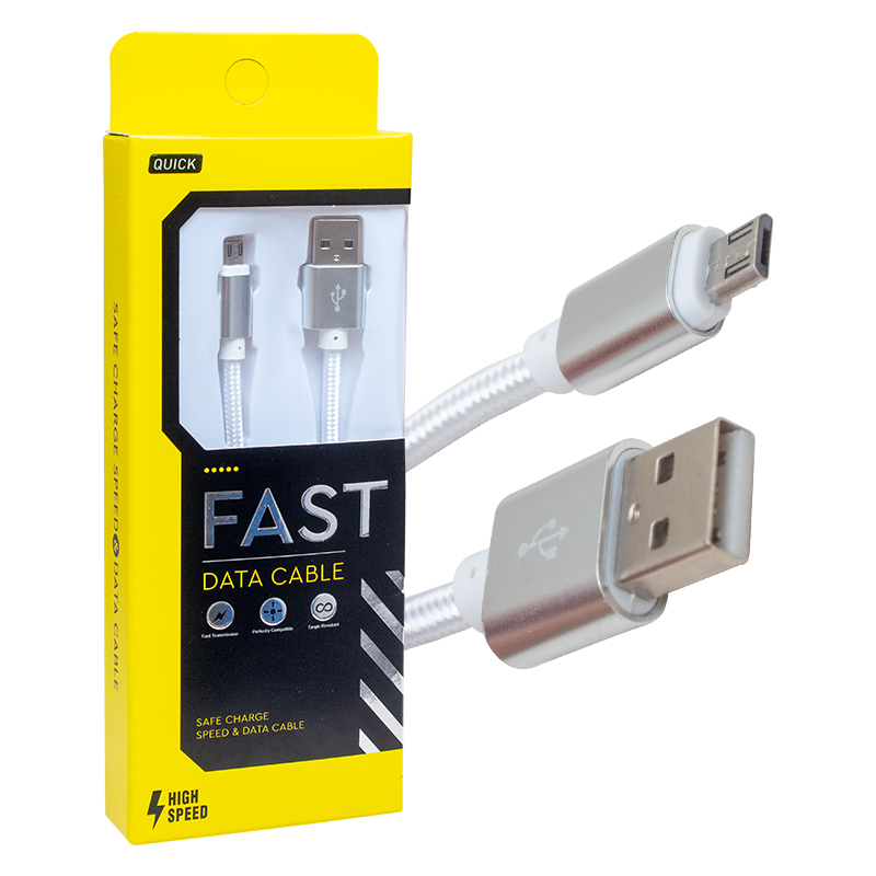 METAL ÖRGÜLÜ MICRO USB ŞARJ VE DATA KABLOSU (4812)