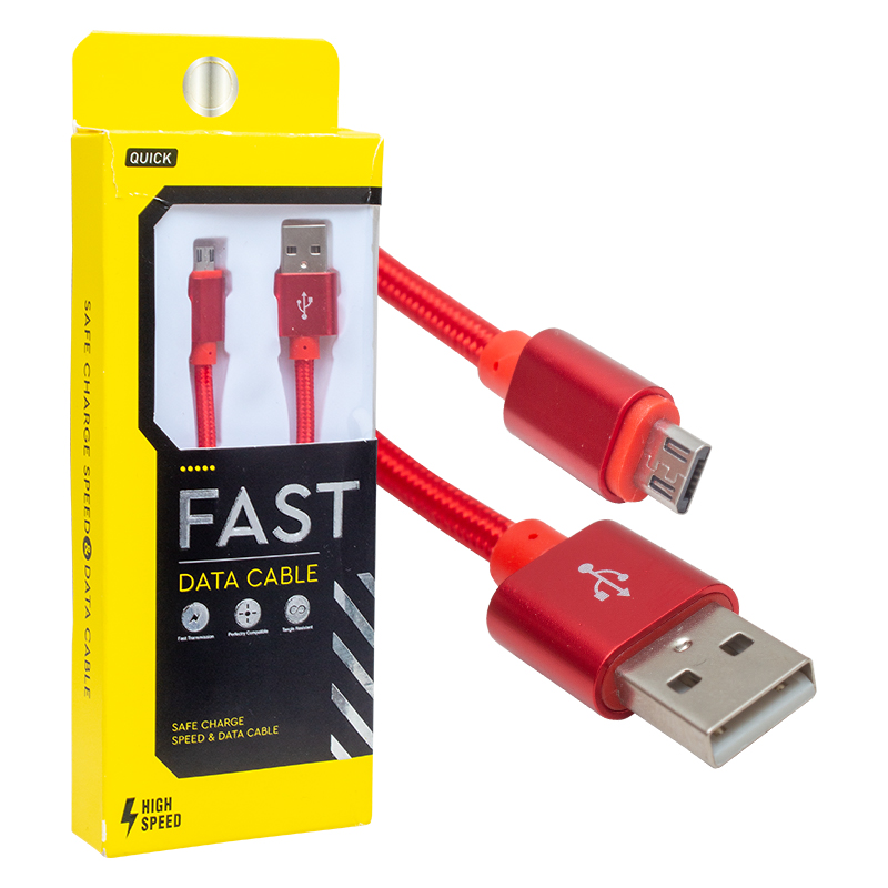 METAL ÖRGÜLÜ MICRO USB ŞARJ VE DATA KABLOSU (4812)