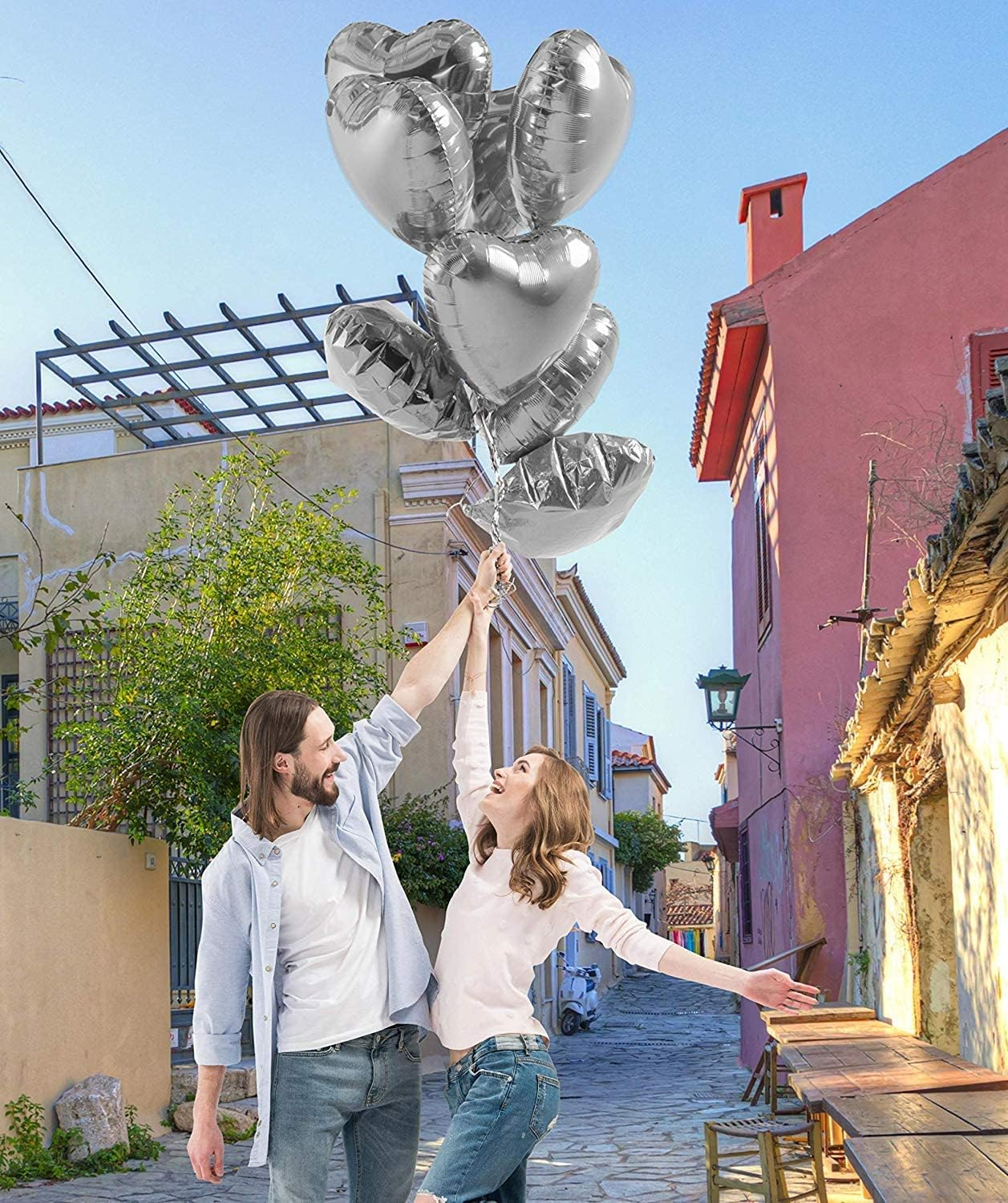 Metalize Parlak Gümüş Kalp Şekilli Uçan Balon Folyo 18 inç 45 cm 10 Adet (4812) Metalize Parlak Gümüş Kalp Şekilli Uçan Balon Folyo 18 inç 45 cm 10 Adet (4812)