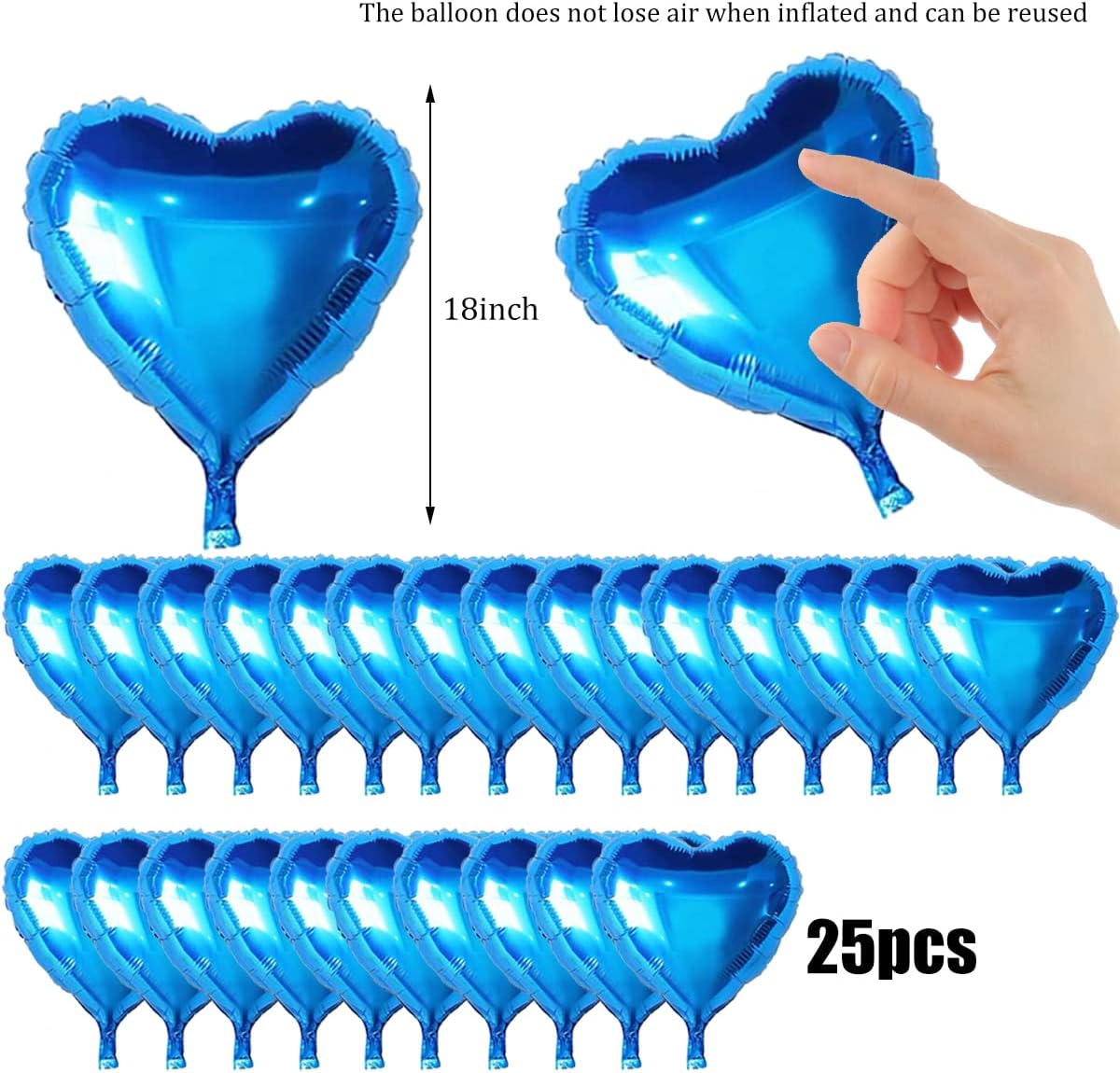 Metalize Parlak Mavi Kalp Şekilli Uçan Balon Folyo 18 inç 45 cm 25 Adet (4812) Metalize Parlak Mavi Kalp Şekilli Uçan Balon Folyo 18 inç 45 cm 25 Adet (4812)