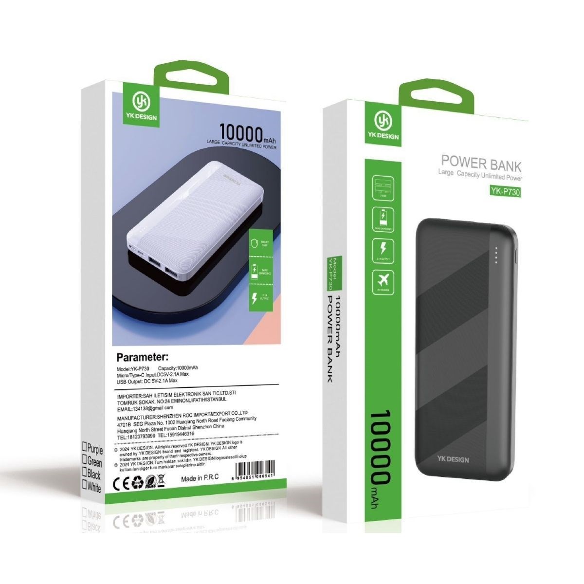 Mikro Type-C USB Hızlı Şarj Edebilen 10000 mAh Powerbank (4812)
