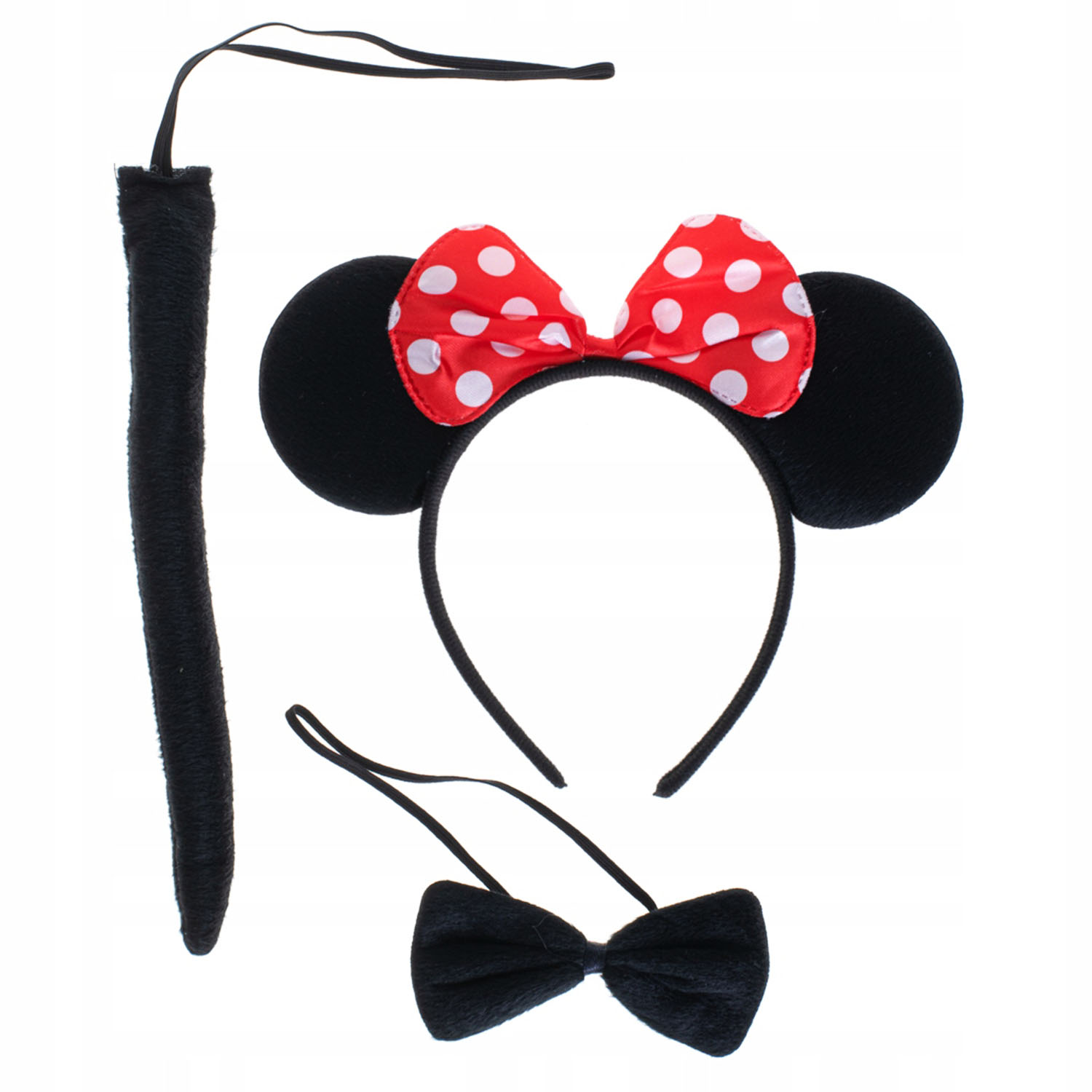 Minnie Mouse Kostüm Seti Taç Kuyruk Papyon Gösteri Seti (4812)