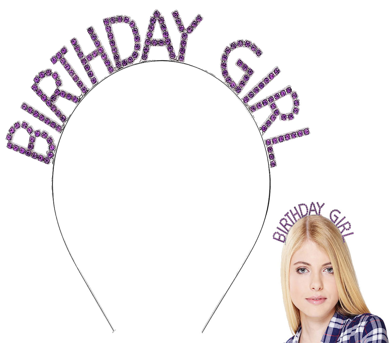 Mor Renk Kristal Taşlı Parlak Birthday Girl Yazılı Taç 16x17 cm (4812) Mor Renk Kristal Taşlı Parlak Birthday Girl Yazılı Taç 16x17 cm (4812)