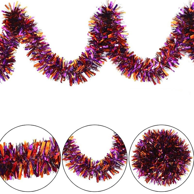 Mor Turuncu Renk 4 cm Genişlik Garland Çift Renk Sim Süs 180 cm (4812) Mor Turuncu Renk 4 cm Genişlik Garland Çift Renk Sim Süs 180 cm (4812)