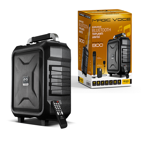 VHF EL+YAKA MİKROFONLU USB*SD*BT/TAŞINABİLİR SEYYAR ANFİ 300W (4812)