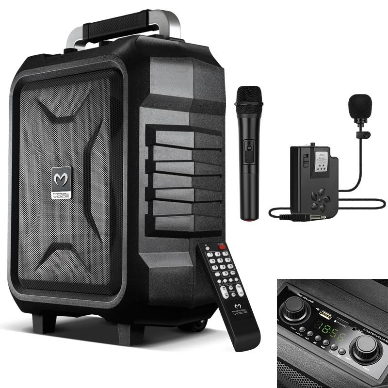 VHF EL+YAKA MİKROFONLU USB*SD*BT/TAŞINABİLİR SEYYAR ANFİ 300W (4812)