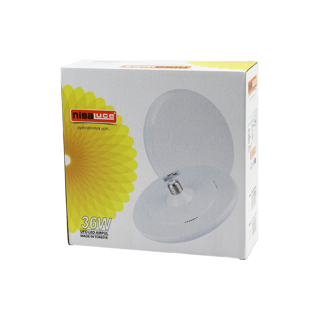 NİSALUCE EAMP-063/KB 36W E27 UFO TİPİ LED LAMBA AMPUL KRİSTAL DESENLİ MİKA PLS.KAPAK 6400K - 3240LÜMEN (4812)