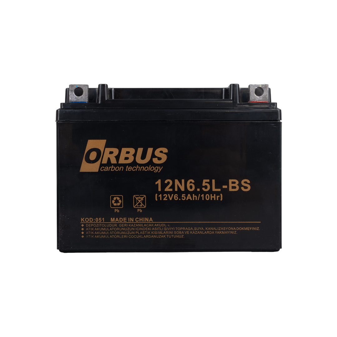ORBUS 12N6.5L-BS 12V 6.5A MOTOSİKLET AKÜSÜ (139 X 66 X 100 MM) (2.05KG) (4812)