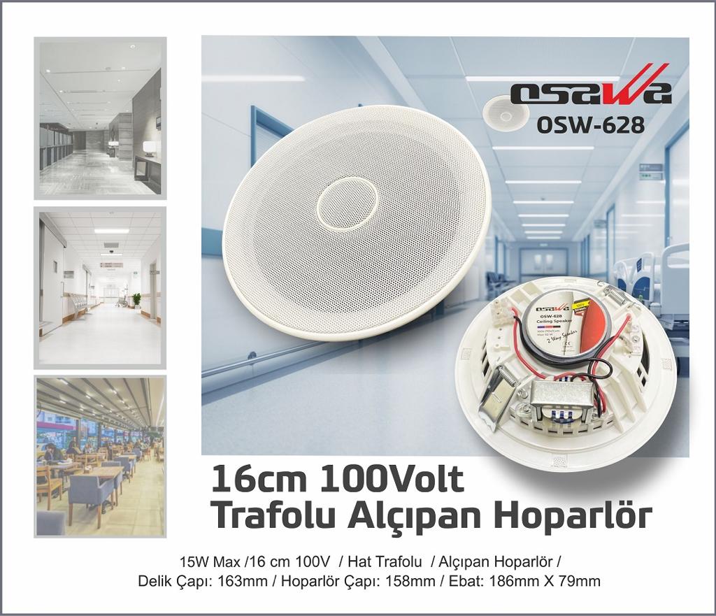 OSAWA OSW-628 16CM TWEETERLİ 100 VOLT TRAFOLU ALÇIPAN HOPARLÖR (4812)