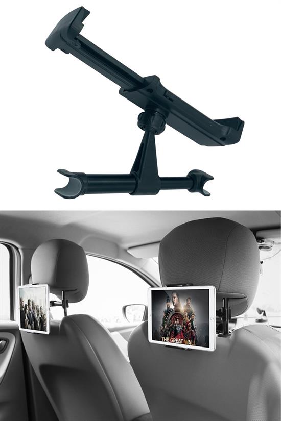 Oto Koltuk Arkası Telefon Tablet Tutucu Ayarlanabilir 360 Derece Dönebilen Pratik Stand (4812)
