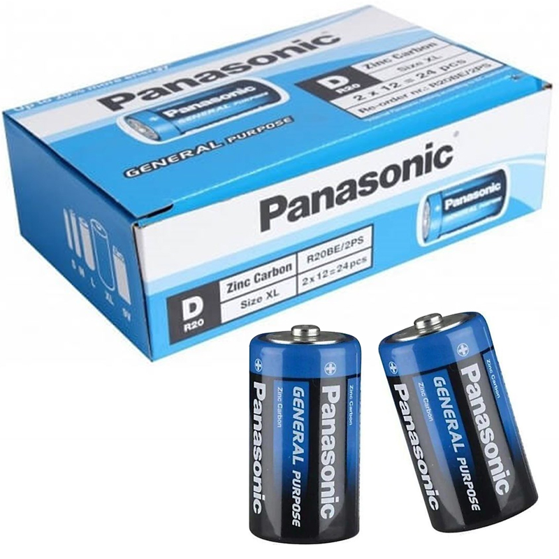 PANASONIC R20BE/2PS MANGANEZ BÜYÜK D BOY 24 LÜ PİL PAKET FİYATI (4812)