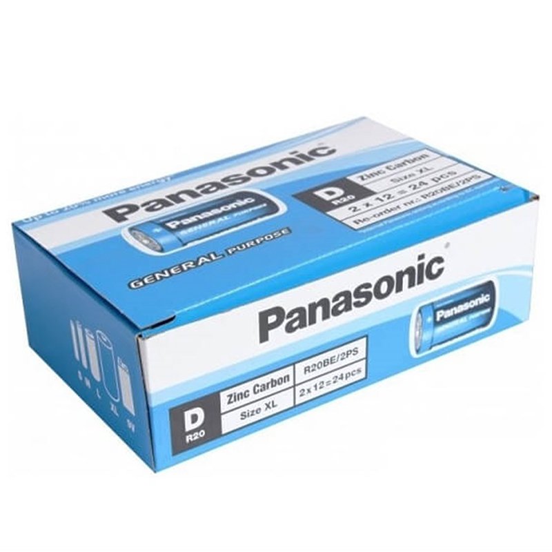 PANASONIC R20BE/2PS MANGANEZ BÜYÜK D BOY 24 LÜ PİL PAKET FİYATI (4812)
