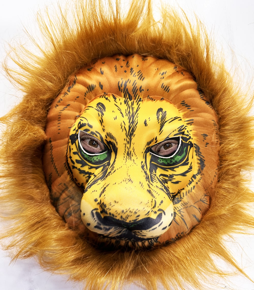 Peluş Aslan Maskesi Kahverengi Yeleli Mega Peluş 33 No (4812)