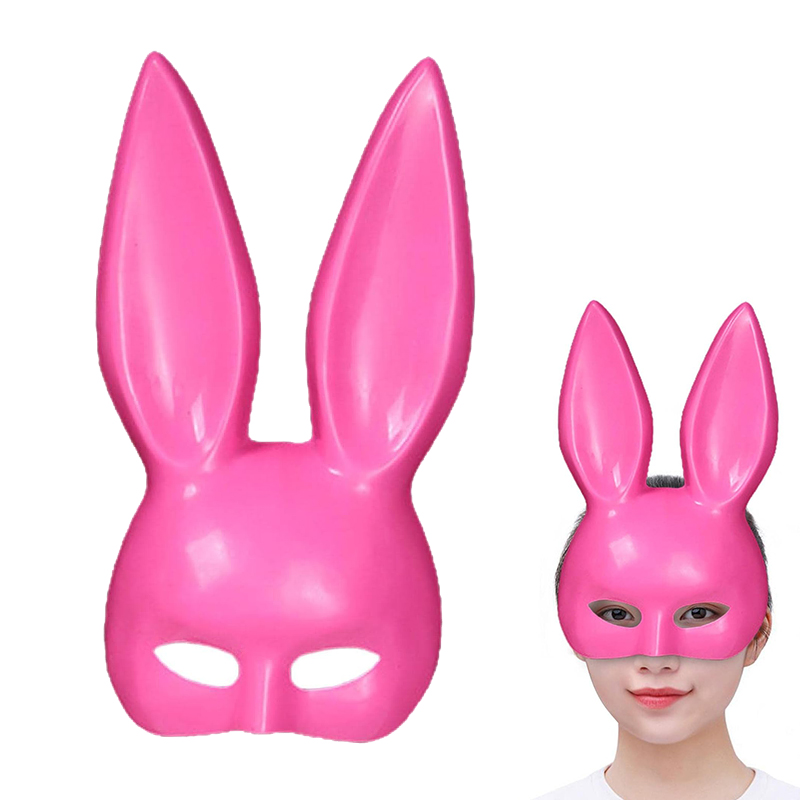 Pembe Renk Ekstra Lüks Uzun Tavşan Maskesi 35x16 cm (4812)