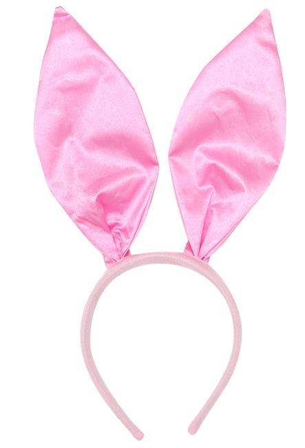 Pembe Renk Saten Kaplama Şekil Verilebilir Tavşan Kulak Taç 35x11 cm (4812)