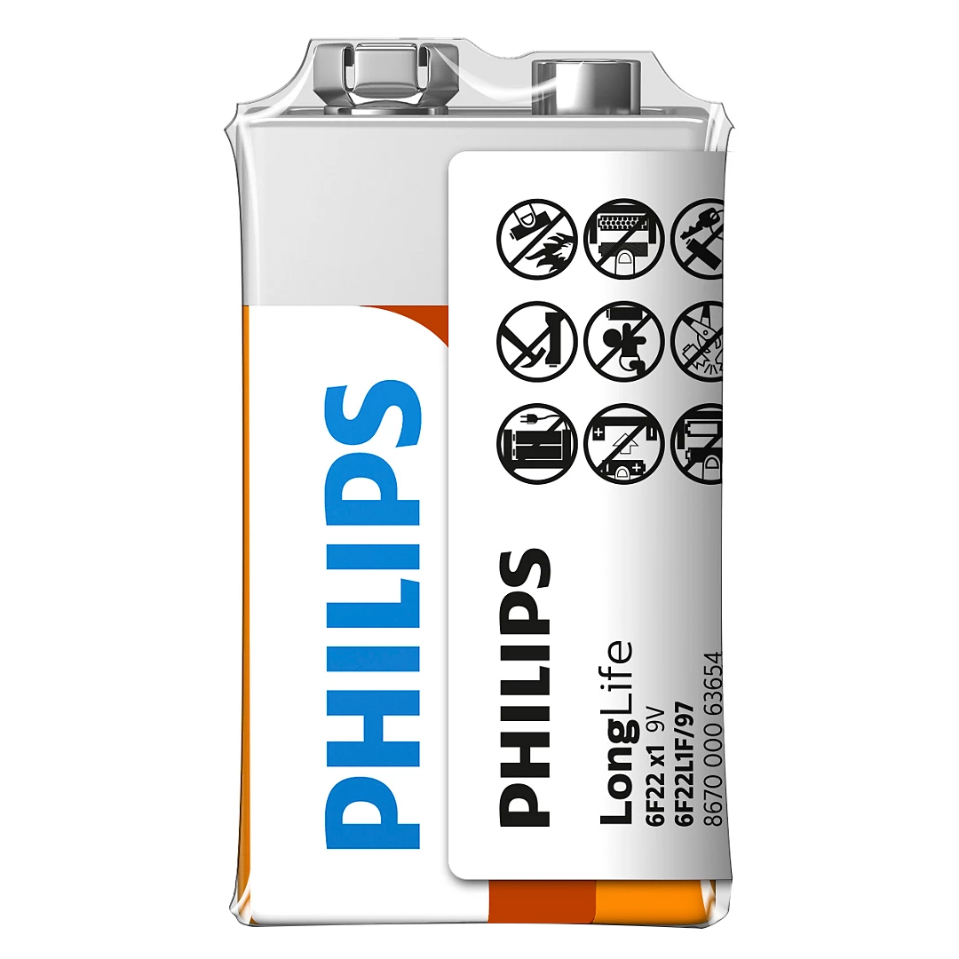 PHILIPS EXTRA ZINC CHLORIDE 6F22 9 VOLT PİL (12Lİ PAKET) (4812)