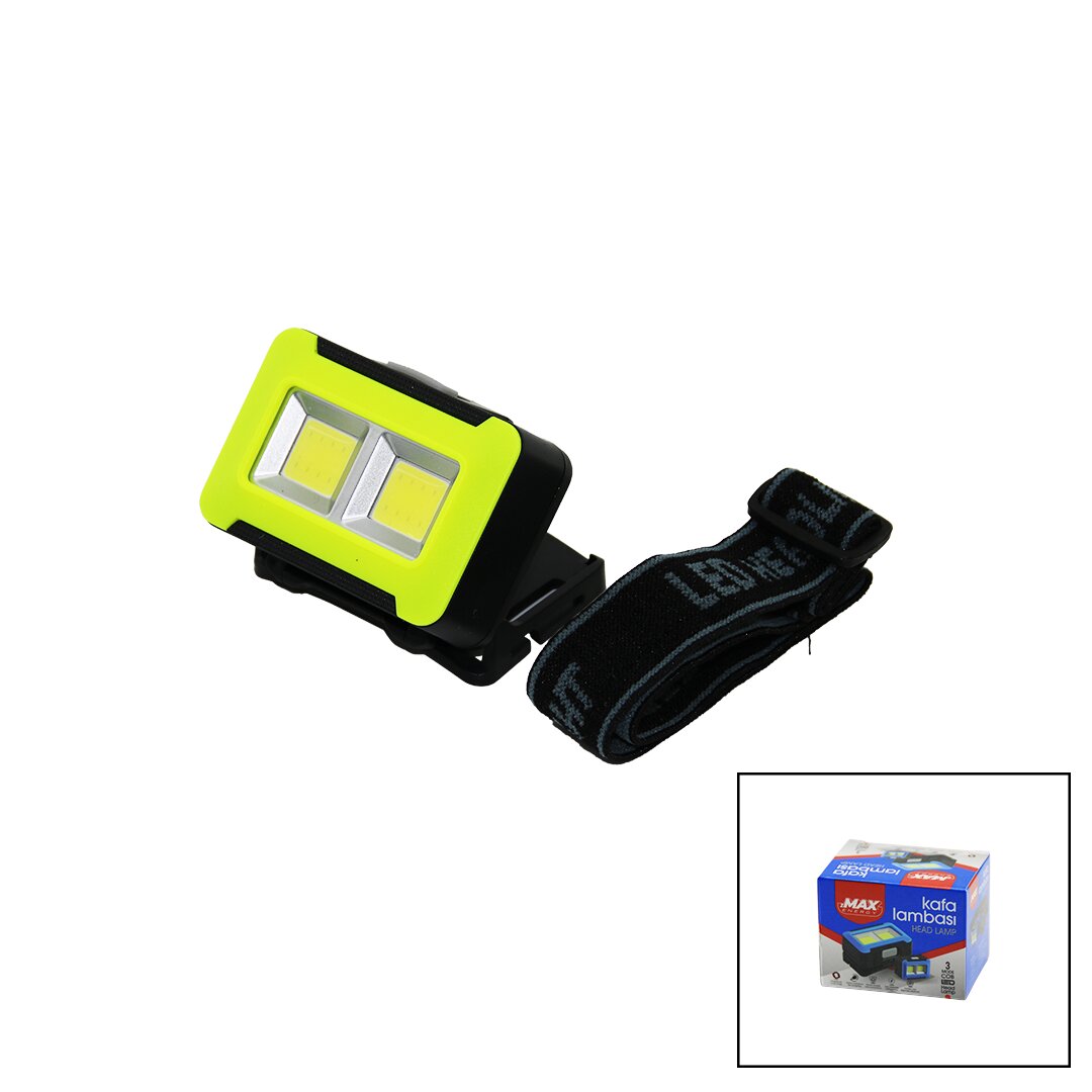 PİLLİ 3W COB LED KAFA LAMBASI FENER 3-KADEME IŞIK AYARI - FLAŞÖR  4.5V 150LÜMEN (4812)