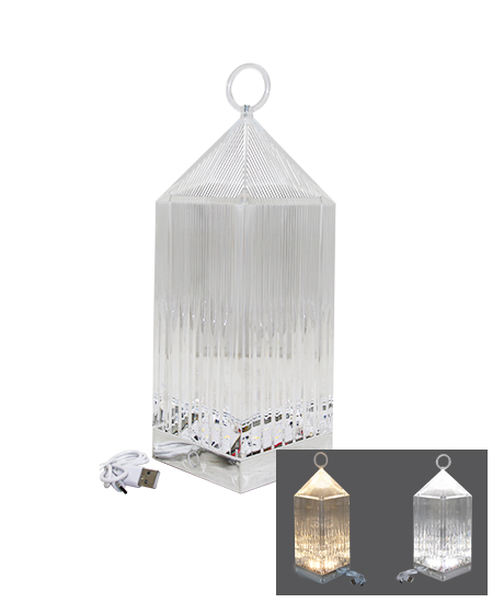 PİRAMİT KRİSTAL 3 RENK LED DOKUNMATİK USB ŞARJLI MASA LAMBASI (4812)