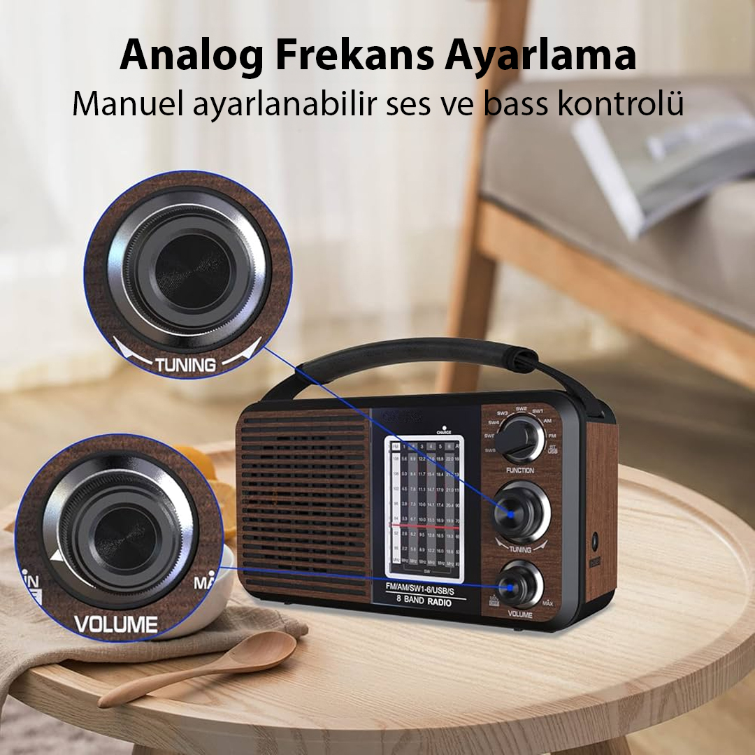 PORTATİF RADYO FM-USB-SD/MMC-AUX (88-108 FM FREKANS ARALIĞI) (4812)
