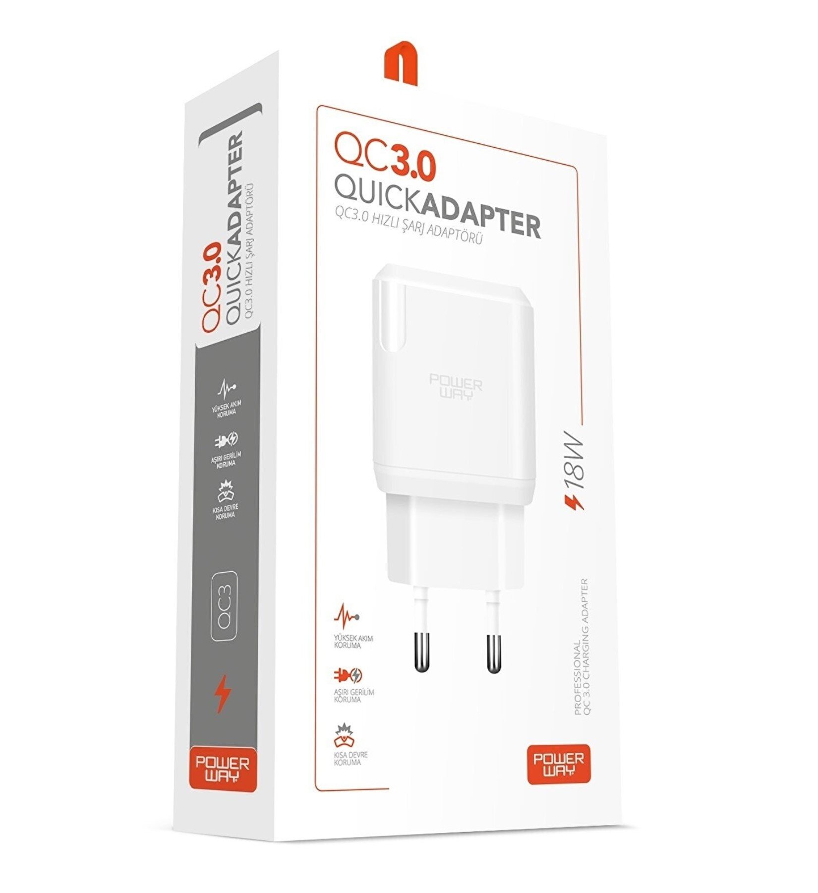 POWERWAY QCL30 HIZLI 3000 MA 18W LIGHTNING ŞARJ KAFA BAŞLIK ADAPTÖRÜ (4812) POWERWAY QCL30 HIZLI 3000 MA 18W LIGHTNING ŞARJ KAFA BAŞLIK ADAPTÖRÜ (4812)