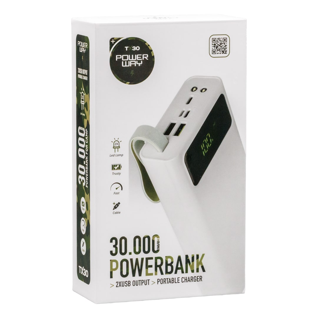 POWERWAY TX30 30000 MAH DİJİTAL GÖSTERGELİ POWERBANK (4812) POWERWAY TX30 30000 MAH DİJİTAL GÖSTERGELİ POWERBANK (4812)